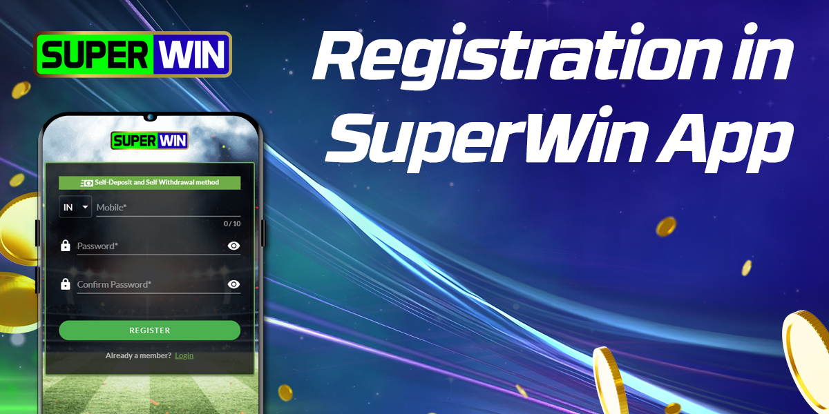 Registering a new account with the SuperWin app: instructions