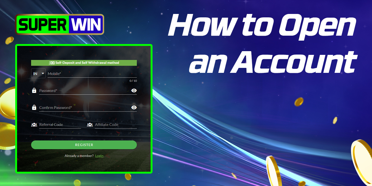 Step-by-step instructions on how to register on SuperWin