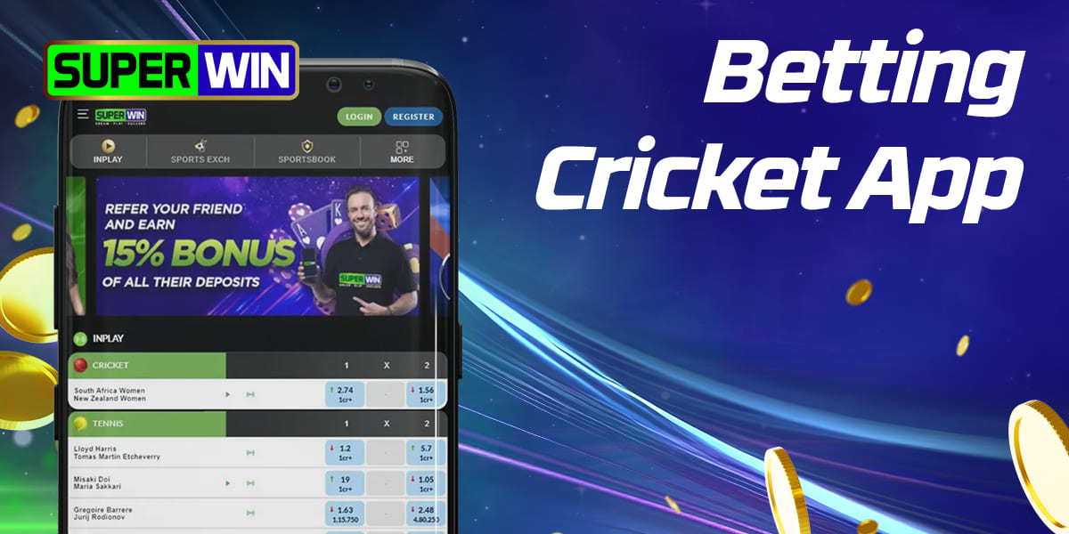 SuperWin mobile app for cricket betting